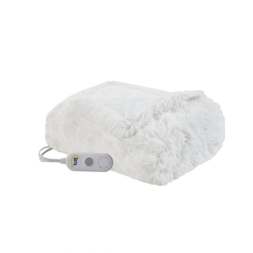 Serta Malea Shaggy Faux Fur Heated Throw & Reviews Wayfair
